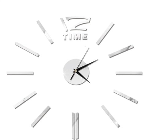 Horloge bricolage | Autocollants d'Horloge Murale Sans Cadre 3D Diamètre 60cm Horloge ,Diamètre 60 cm Taille Adhésif Décoratif Horloge Grand Muet Stickers Muraux Pour Salon Chambre Décorations Pour La