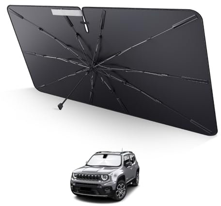 LUWU Auto-Sonnenschutz Kompatibel mit Jeep Renegade BU 2015-2024 2025 Windschutzscheibe UV-Schutz Sonnenschirm Auto Frontscheibe Sonnenschutz Regenschirm Renegade BU 2025 Zubehör