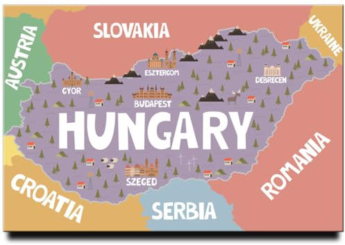 Hungary Map Fridge Magnet Budapest Travel Souvenir