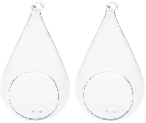 jojofuny Hängende Glasvase 2 Stück Klein Transparent mit Glattem Design für Selbstgemacht Mikrolandschaften und Wohnraumdekoration