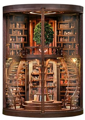 DIY Bookend Cottage Book Nook Kit, 3D Holz Miniaturhaus Bausatz mit LED Licht, Bücherregal Dekoration, Kreatives Bastelgeschenk für Erwachsene(AH01-005)