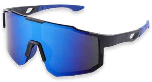TARGONIX Lunettes de sport pour homme et femme avec grand verre de vue, lunettes de course et lunettes de vélo au design enveloppant pour vélo de course, course à pied, sports de plein air et