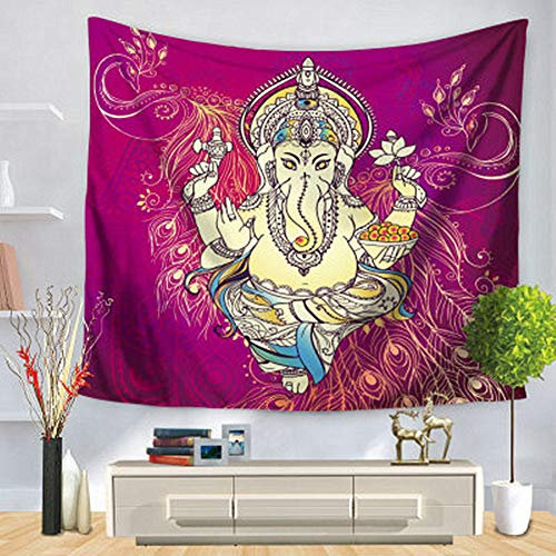 DOTBUY Mandala wandteppich, Hippie Wandteppiche Mandala Bohemian Psychedelic komplizierte indischen Tagesdecke Beach Tapestry Yoga Meditation Mat (Groß (150 x 200cm), Purpurroter Elefant)