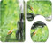3-teiliges Badvorleger-Set Duschmatte + Konturmatte + WC-Deckelbezug, Morbuy Weihnachtsmann rutschfeste Badvorleger für Küche, Naturlandschaftsdruck (Bambus)