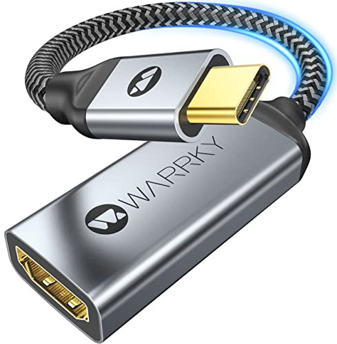 WARRKY Adaptateur USB C vers HDMI, 4K, Thunderbolt 3/4 USB-C 3.1 Gen 2 vers HDMI, Compatible avec iPhone 15 Plus Pro Max MacBook Air/Pro, iPad Pro, Galaxy, Dell