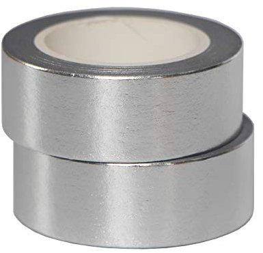 aufodara 2 Rollen 10m x 15mm Washi Tape Set Deko Klebeband Glitter Metallic Silberfarbe DIY Scrapbook Basteln (Silber)