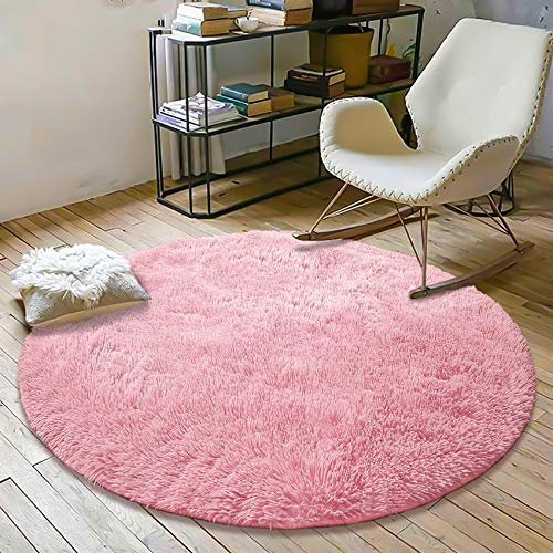 HETOOSHI Tappeti per Soggiorno Tappeti Soffici in Velluto per, Adatto per Tappeto per Soggiorno, Lunga Pelliccia Morbida, soffice, Tappetino per Il Letto, Divano (Rosa, 100 x 100 cm)