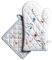 Maison d' Hermine Ice Florals Ensemble de Gants de Cuisine 100% Coton (19cm x 33cm) et manique (20cm x 20cm) pour Barbecue, Cuisson, grillade, Micro-Ondes, Automne/Hiver