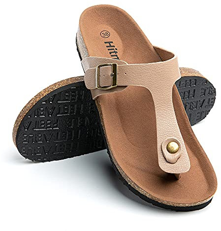 Hitmars Sandale Femme Tong Bout Ouvert Confort Mules Été Plates Chaussure et Nu-Pieds Boucle Sabots Noir Marron Bleu Or Léopard Argent Transparent Sandales Taille 36-43 EU Kaki 39