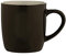 Price & Kensington Tasse aus Steingut | Schwarz | 330 ml | mit zweifarbigem, massivem Glasurdekor | Spülmaschinen- und mikrowellengeeignet | Steingut Kaffeebecher | Cappuccino Tassen