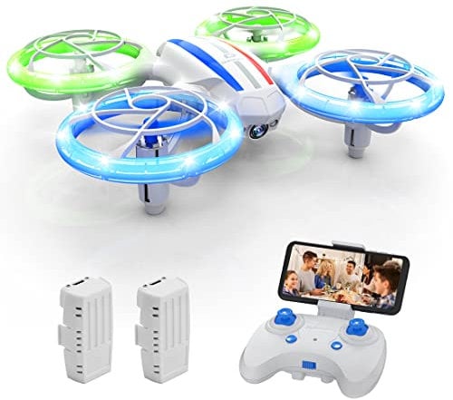 DEERC Mini Drone with 720P HD FPV Camera for Kids, D23 RC Quadcopter with Bright LED Lights, Altitude Hold, Headless Mode, 3D Flips, Voice/Gesture Control, 2 Batteries, Gift Toy for Boys and Girls