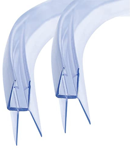 KOOBON Duschdichtung Gebogen 2x 60cm Ersatzdichtung für Glasstärke 6mm Runddusche Dichtung Viertelkreisdusche Duschkabinen Badwanne Duschtürdichtung Wasserabweiser Schwallschutz Spritzschutz
