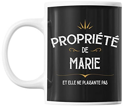 Planetee Mug propriété de Marie | Tasse prénom humour