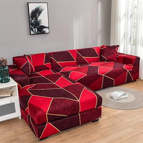 uyeoco Sofabezug L Form Rechts/Links Sofa Überzug Ecksofa Sofaüberwurf Stretch Sofahusse Couchbezug für 3/2/4 Sitzer Couch (Color : S, Size : 190-230cm)