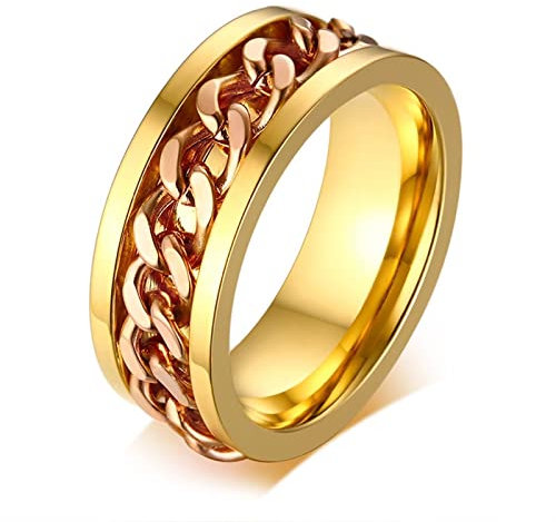 Drehring Damen, Ring Silber Gold Männer Ring 52 Männer Ring Billig mit Kette Jewerly Rings