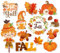 Whaline 13 Stück Thanksgiving Herbst Kühlschrankmagnete Ernte Thema Magnetische Aufkleber Kürbis Ahornblatt Vogelscheuche Happy Fall Y'all Garage Magnete für Metalltür, Auto, Briefkasten,