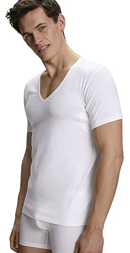 FALKE Herren Daily Climate Control Outlast® Deep V-Neck Unterwäsche Unterhemd V-Ausschnitt hautfreundlich bequem feuchtigkeitsregulierend schnelltrocknend atmungsaktive nachhaltige Baumwolle 1 Stück | für perfektes Körperklima