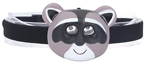 Septpenta Lampe Frontale pour Enfants, Apparence de Raton Laveur Mignon 2 Modes D'éclairage Phare LED en Plastique, Source de Lumière Blanche Légère, Pratique et Pratique pour Le Camping des Enfants
