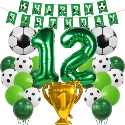 Fussball Luftballon 12. Geburtstag Grün Luftballon 12 Jahre Junge Fußball Geburtstagsdeko 12 Jahre Kindergeburtstag Helium Ballon 12 Geburtstag Junge 12. Geburtstagsdeko Fußball 12 Geburtstag Deko