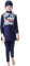 Kinder Mädchen Muslimischen Badeanzug Full Cover Badebekleidung Burkini Modest Islamischen Ganzkörper Hijab Langarm Top Hose Set Wassersport Surfen Outfit Bademode Schwimmanzug Dunkelblau 11-12 Jahre