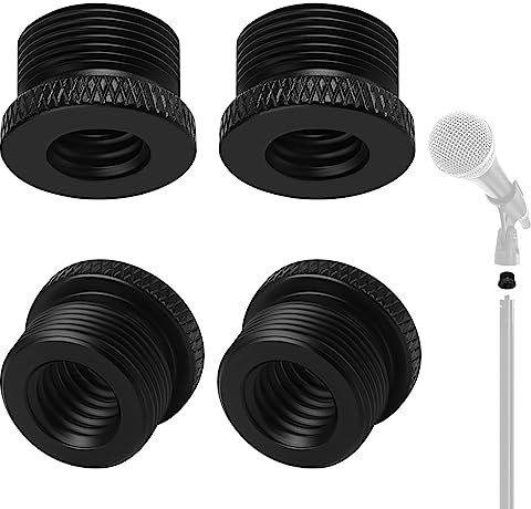 Mikrofonständer Adapter 4 Stück 5/8 Männlich auf 3/8 Weiblich und 5/8 Männlich auf 1/4 Weiblich Mikrofon Gewinde Adapter Aluminium Stativschraube Adapter für Mikrofonständer Stative Kugelkopf