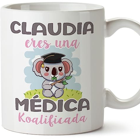 MUGFFINS Tazas Personalizadas para MÉDICA - En Español - Koalificados Personalizados - 11 oz / 330 ml - Regalo Personalizable original y divertido