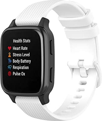 Ersatzbänder für Garmin Venu Sq 2 Armband, Silikonarmband Wasserdichte Sportbänder Kompatibel mit Garmin Venu Sq 2/Venu/Venu Sq/Sq Music/Venu 2 Plus 43mm Wechselarmband (Weiß)