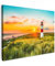 MuchoWow© Wandbilder 80x60 cm Schlafzimmer Home Deko Wohnung Bild Wohnzimmer Fotoleinwand Wand Bilder auf Leinwand Wall Decor Gemälde Wandbild Leuchtturm - Sonne - Gras - Strand - Meer - See