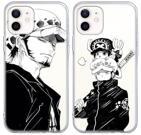 PBNDJVG 2 Stück Handyhülle für iPhone 11 Hülle 6.1 Zoll, Anime One Piece Law mit Motiv Designs Manga Case Schutz Schutzhülle Stoßfest TPU Weich Ultra Dünn Cover -Transparent7