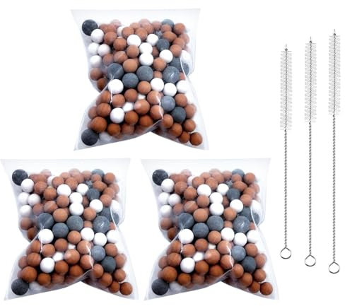Juego de 3 paquetes de recambio de perlas minerales, cabezal de ducha, piedra de filtro para cabezal de ducha, piedras minerales para eliminar el cloro y la limpieza del agua de la ducha con 3