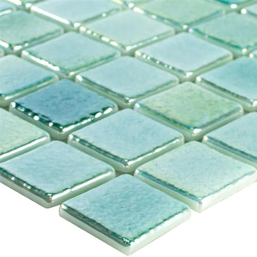 Glas Schwimmbad Pool Mosaik Fliesen Matte McNeal Türkis 25 Bad Hamam Dampfdusche