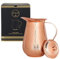 Copper Pitcher Water Mugs Handmade Hammered Large Jug with Lid 100% Pure Copper Unlined Uncoated for Ayurveda Health Benefits |70 Ounces for Home & Gifting, CL-CJ-01