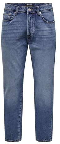 ONLY & SONS Herren Onsyoke Tapered Box Tai DNM Cbo Noos Jeans, Medium Blue Denim, 29W / 34L EU