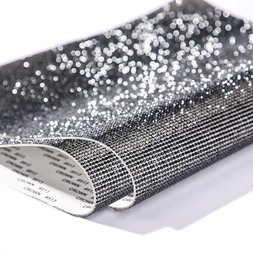 2 Stücke Glitzersteine Selbstklebende Kristall Aufkleber, Strasssteine Glitzer Kristall, Glitzer Runde Schmuckstein Selbstklebende, für Schuhe Kleidung Telefon Fall Auto Dekorationen(Schwarz)