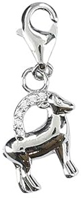 Depesche 11785-049 Charms Express yourself - Anhänger für Halsketten und Armband, Steinbock, versilbert, als kleines Geschenk