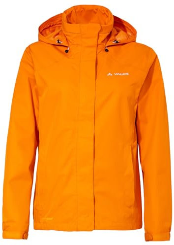 VAUDE Regenjacke Damen Escape Bike Light kurkuma, wasserfeste Outdoor-Jacke, atmungsaktive Fahrradjacke mit Kapuze im Kragen, Klimaschonende Wanderjacke, 50