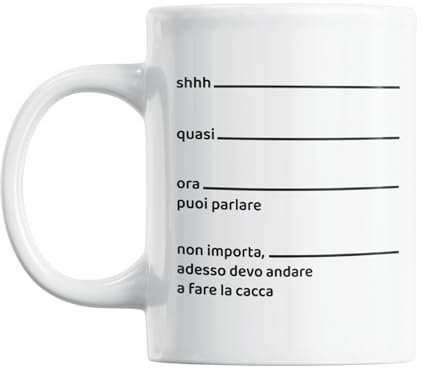 Gesar Tazza Divertente - Adesso Devo Andare a Fare la Cacca - Idee Regalo - Tazza regalo di compleanno - Idee regalo di Natale - Frasi Originali Divertenti