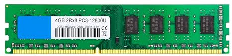BQTEC Memoria RAM DDR3 4GB 2Rx8 1600MHz PC3-12800U 240 Pin 1.5 V DIMM
