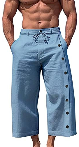 Rumity Leinenhose Herren, Stoffhose männer weiße Hose Freizeithosen leichte leinenhosen Herren Stoffhose Herren Hose Sportlich HosenträGer Herren Leinen