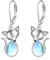 Fuchs Ohrringe für Damen 925 Sterling Silber Mondstein Ohrhänger Fuchs Schmuck Geschenk für Mutter Frau Mädchen (Fuchs Ohrringe)