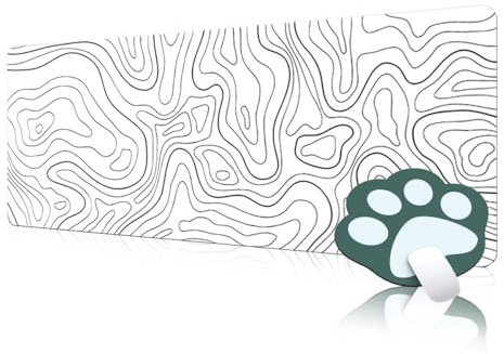 FAIRYGATE Gaming Mouse Pad Schreibtisch Zubehör Japanisches Mauspad 600 × 300 × 3 MM Verlängertes Großes Schreibtischauflage Genähte Kanten rutschfeste Gummibasis Gaming XL B5703-M