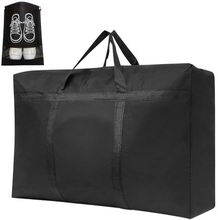 WHENZOO 180L Extra Large Storage Bag, Moving Bag with Zips Oxford Material Organizer Bags Moving Totes Clothes Storage Bags Organizer Bags for Bedding Duvet Quilt Blankets Pillows Laundry Underbed