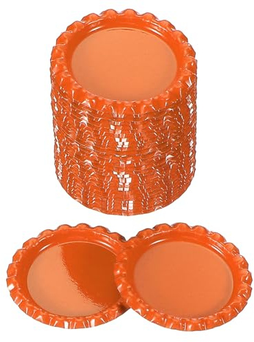 PATIKIL 100 Pieces Bottle Caps for Crafts, 1 Inch Decorative Double Sides Printed Flat Bottle Caps Bulk for DIY Pendants Scrapbooks Badge, Orange