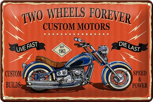 Schild Blech Retro -Made in Germany- 30x20cm Retro Motorrad custom motors Metall Deko Blechschild