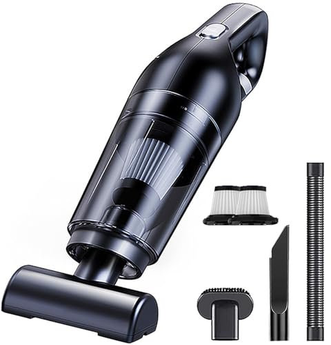 Handheld Car Vacuum Cleaner Cordless 120W, 10000Pa Portable Hand Held Vac Cleaners with 2 Washable Filters, 2000mAh Powerful Vacuum Cleaner for Car, Home and Pet Hair Cleaning