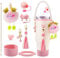 Cup Accessory Set Compatible with Stanley, 9 Pcs Cup Accessories Compatible with Stanley Drinking Cups Including Straw Cover Water Bottle Handle Strap Siliocne Boot Straw Topper Keychain Chain,Pink