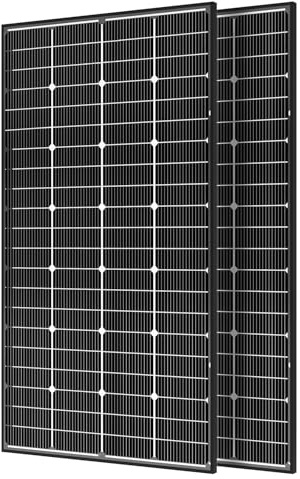 JJN Bifacial Lot de 2 panneaux solaires double face de type N 12 V 16BB pour camping-car, maison, bateau, camping-car, hors réseau, durable et résistant aux intempéries, 200 W