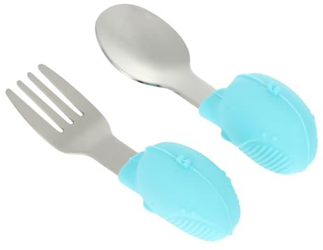 IWOWHERO 2stücke Ausbildungsgeschirr Für Junge Mädchen Mit Teilen Löffel Und Gabel Aus Zum Erlernen Essens Für Kleinkinder Glatte Oberfläche Bequemer Griff Für Kleine