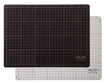 WUTA Schneidematte Selbstheilend, Doppelseitig Bastelunterlage Schnittfest, Professionelle A4 Leder Bastelunterlage（30 * 22 * 0.28cm）