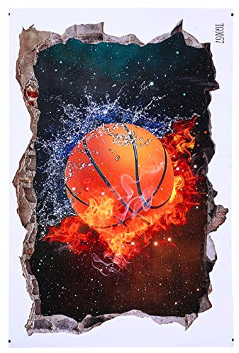 HOMSFOU Wandaufkleber Für Schlafzimmer Wanddekoration Baseball-aufkleber Basketball-wandtattoo 3d-wandaufkleber Wandzubehör Abziehbilder Spiele Baseball-fußball-tapete Wandtattoos Pvc